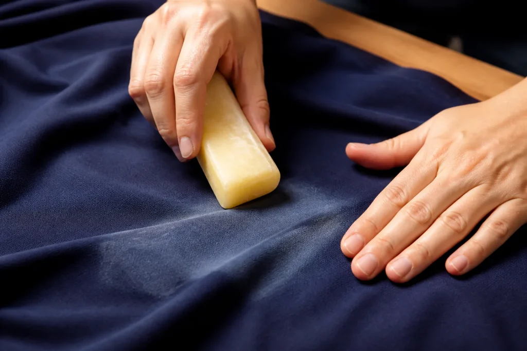 Baton pale applique par friction sur tissu