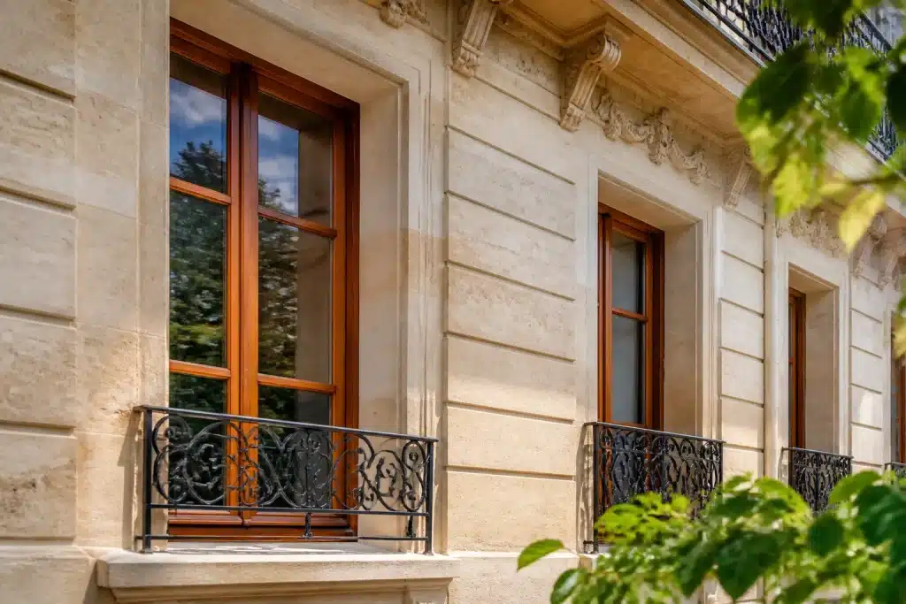 Nouvelles fenêtres bois installées sur façade classée