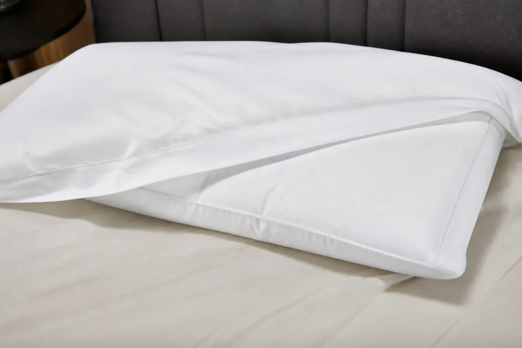 Housse blanche impermeble sous linge taie