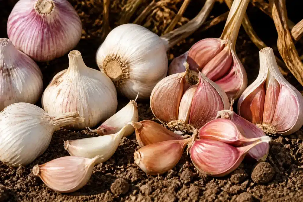 Gousses ail blanc et rose pretes plantation automne