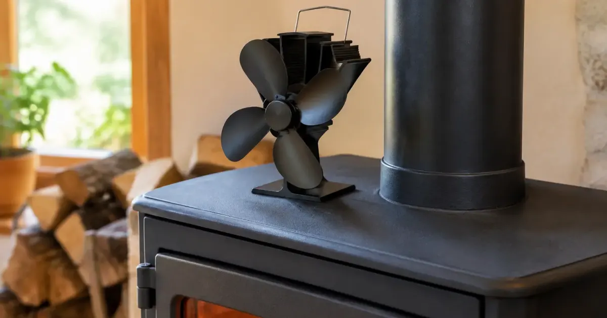 Un petit ventilateur sur votre poêle à bois le rend bien plus efficace, pour moins de 30 euros